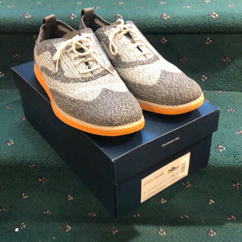 Cole Haan Knit Gray Wing Tip